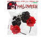 Diadema Halloween Calavera Rosas Negras Rojas para Disfraces Catrina Dama Oscura Fiesta Temática