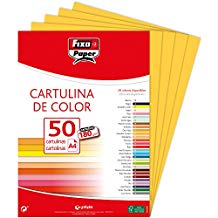 FIXO Pack de 50 Cartulinas A4 180g Amarillo Canario