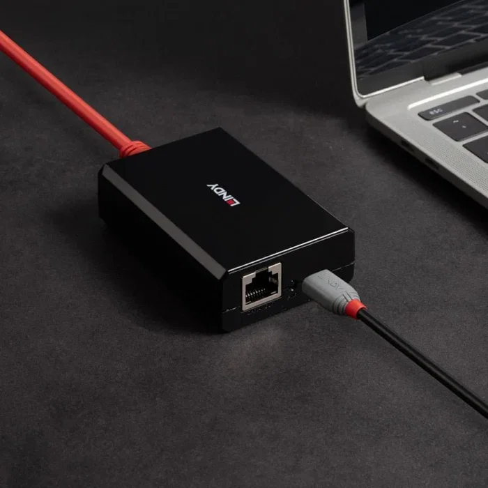 Lindy 73474 Divisor de Red PoE a USB Tipo C Negro