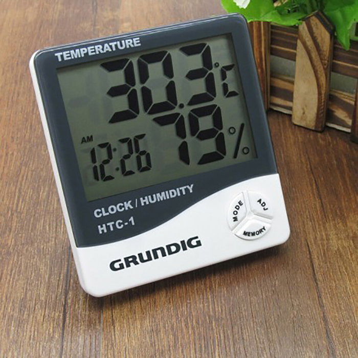 Grundig Estación Meteorológica con Alarma, Termómetro, Humedad y Calendario - Blanco / Negro Grundig Estación Meteorológica con Alarma, Termómetro, Humedad y Calendario - Blanco / Negro