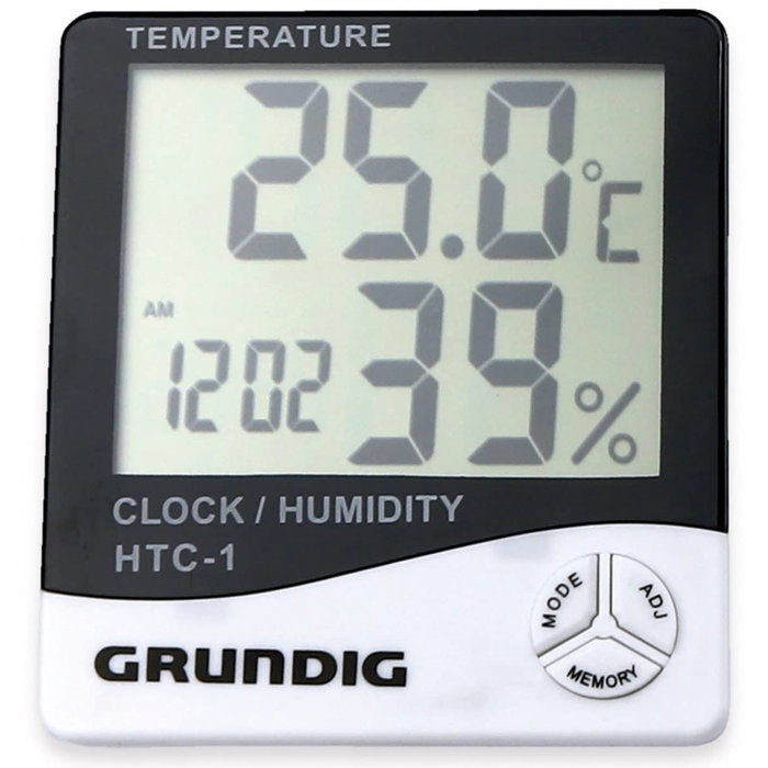 Grundig Estación Meteorológica con Alarma, Termómetro, Humedad y Calendario - Blanco / Negro Grundig Estación Meteorológica con Alarma, Termómetro, Humedad y Calendario - Blanco / Negro