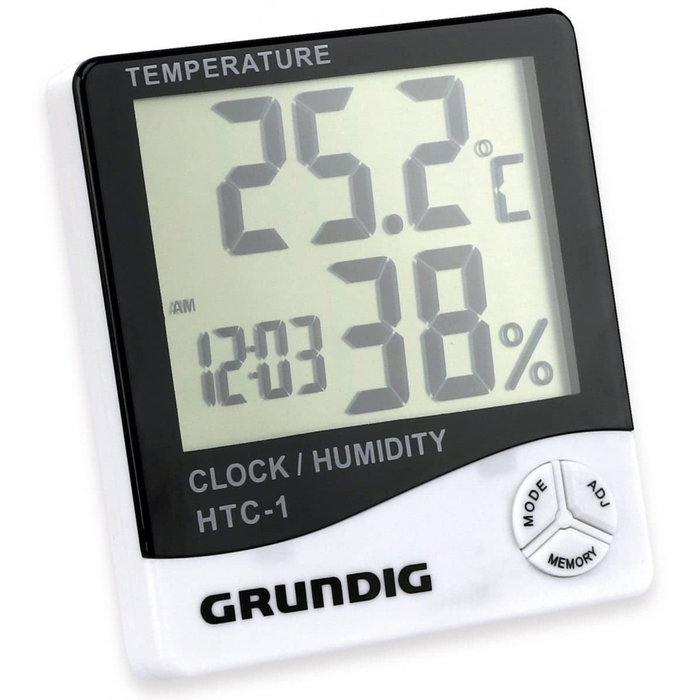 Grundig Estación Meteorológica con Alarma, Termómetro, Humedad y Calendario - Blanco / Negro Grundig Estación Meteorológica con Alarma, Termómetro, Humedad y Calendario - Blanco / Negro