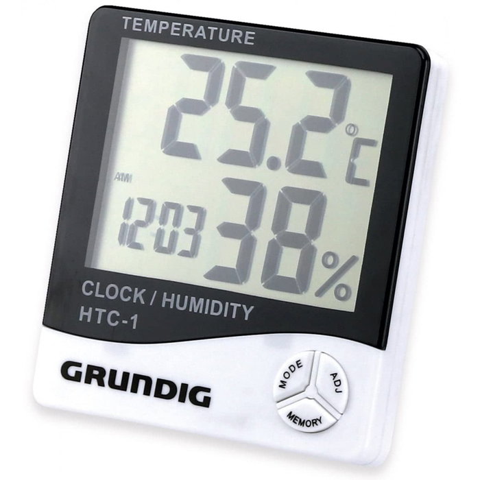 Grundig Estación Meteorológica con Alarma, Termómetro, Humedad y Calendario - Blanco / Negro Grundig Estación Meteorológica con Alarma, Termómetro, Humedad y Calendario - Blanco / Negro