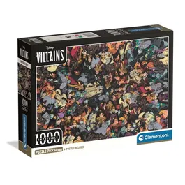 Clementoni Puzzle 1000 Piezas Compacto CLE8005125375189 - Disney Villanos Imposibles
