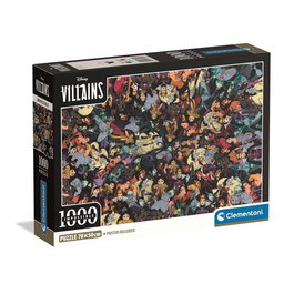 CLEMENTONI Puzzle Imposible Disney Villanos 1000 Piezas, Tamaño Montado 98x33 cm
