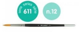 MILAN Pack de 3 Pinceles Sintéticos Redondos Nº 12 Serie 611 Mango Corto