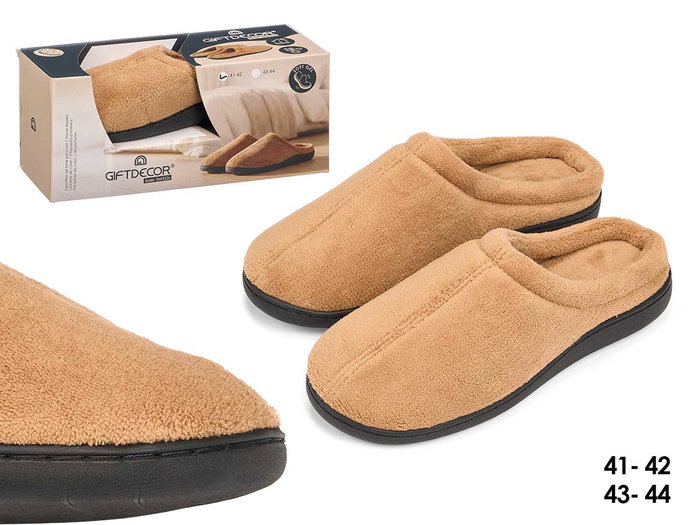 GIFTDECOR Zapatillas de estar por casa hombre Marrón, Tallas 41-44 GIFTDECOR Zapatillas de estar por casa hombre Marrón, Tallas 41-44