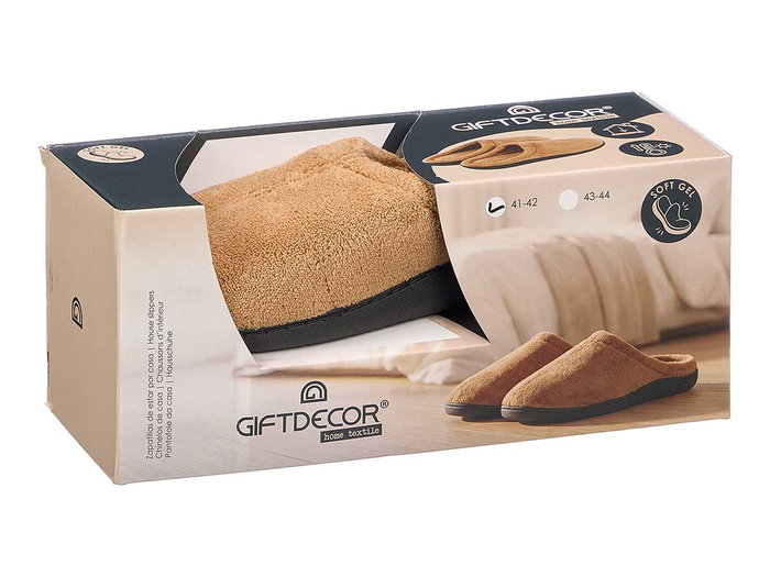 GIFTDECOR Zapatillas de estar por casa hombre Marrón, Tallas 41-44 GIFTDECOR Zapatillas de estar por casa hombre Marrón, Tallas 41-44