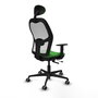 PIQUERAS Y CRESPO Silla de oficina Jorquera con mecanismo Sincro/Traslack, Verde y Blanco