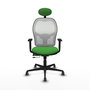 PIQUERAS Y CRESPO Silla de oficina Jorquera con mecanismo Sincro/Traslack, Verde y Blanco