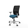 PIQUERAS Y CRESPO Silla de oficina Zulema con mecanismo Sincro, Verde petróleo y Negro