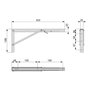 Emuca Juego de soportes plegables para estante, longitud 403mm, Acero, Pintado negro
