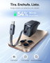 Baseus Enercore CJ11 Fast Charger 45W USB-C Retractable Cable Cosmic Black