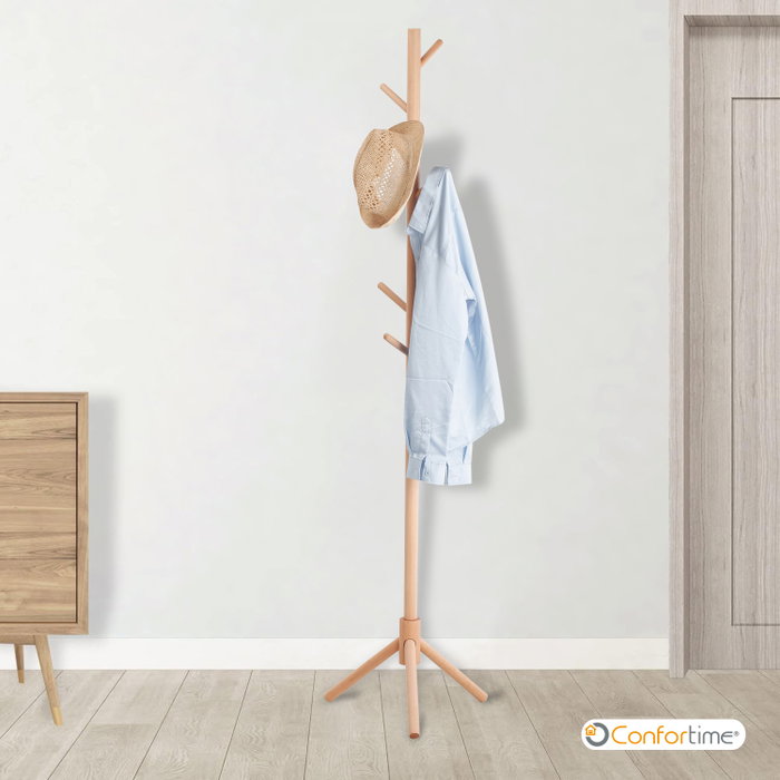 Confortime Perchero Madera Haya Natural 175cm