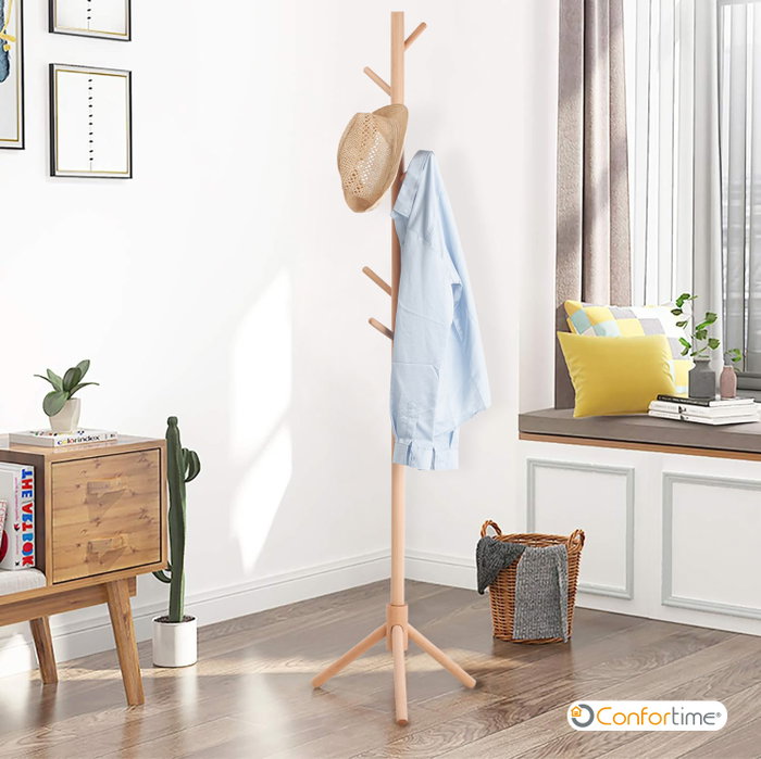 Confortime Perchero Madera Haya Natural 175cm
