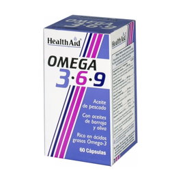 Health Aid Omega 3 6 9 60 Cápsulas - Ácidos Grasos Esenciales para Salud Coronaria y Cerebral