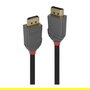 LINDY Cable DisplayPort 1.2 Anthra Line 7.5m - 4096x2160 @ 60Hz - Hembra a Hembra, Negro - Lindy 36485