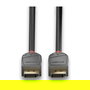 LINDY Cable DisplayPort 1.2 Anthra Line 7.5m - 4096x2160 @ 60Hz - Hembra a Hembra, Negro - Lindy 36485