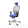 PIQUERAS Y CRESPO Silla de oficina Jorquera con mecanismo Sincro/Traslack, Azul claro y Blanco