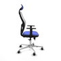 PIQUERAS Y CRESPO Silla de oficina Jorquera con mecanismo Sincro/Traslack, Azul claro y Blanco