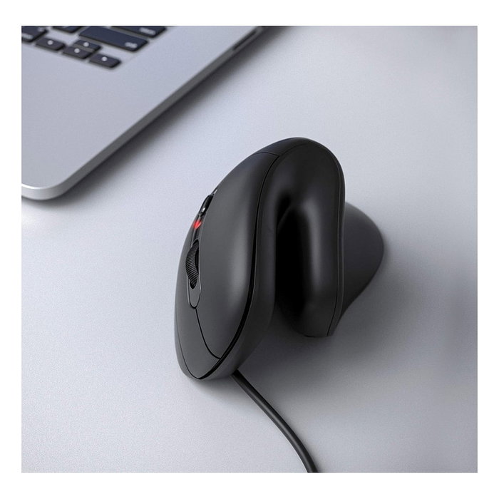 EQUIP Ratón Ergonómico para Diestros USB-A/USB-C, Negro, Cable de 1.80m EQUIP Ratón Ergonómico para Diestros USB-A/USB-C, Negro, Cable de 1.80m