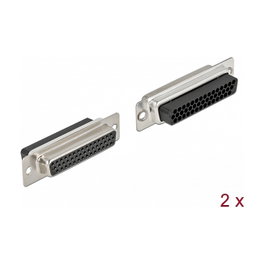 DeLOCK Conector Hembra D-Sub HD 44 Pin Crimp, Metal, 2 piezas