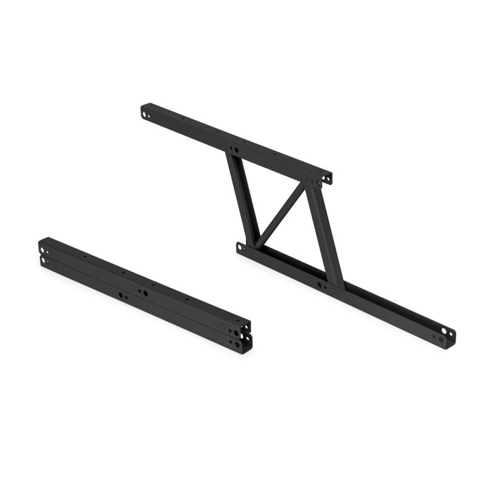 Emuca Juego de mecanismos elevables para mesas de centro, permite elevar la mesa 135mm, Acero, Pintado negro