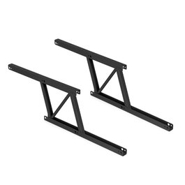 Emuca Juego de mecanismos elevables para mesas de centro, permite elevar la mesa 135mm, Acero, Pintado negro