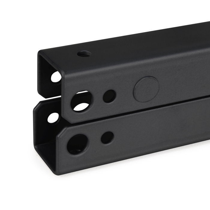 Emuca Juego de mecanismos elevables para mesas de centro, permite elevar la mesa 135mm, Acero, Pintado negro
