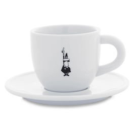Bialetti Y0TZ099 Taza Cappuccinotasse Porcelana 240ml Blanco Incl. Platillo