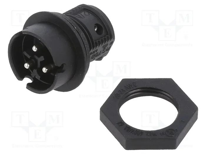 WIELAND Conector Industrial RST Macho de 3 Pines Negro WIELAND Conector Industrial RST Macho de 3 Pines Negro