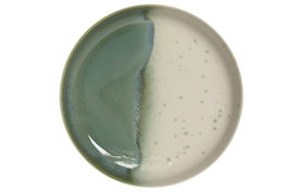 DKD Home Decor Plato de Porcelana Jade Verde 22x22x4,3 cm