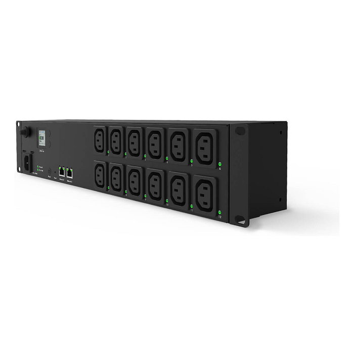EnGenius ECP212-INT PDU de Distribución de Energía Gestionada por la Nube, 12 Salidas C13 AC, 2U Rack, 2400W, LCD, Negro