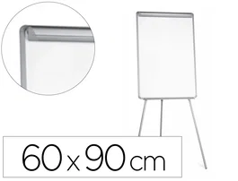 Q-connect Pizarra Blanca Trípode 90x60x195cm con Superficie Laminada para Escritura Directa y Uso con Blocs