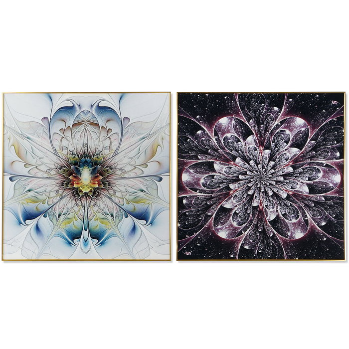 DKD Home Decor Set de 2 Cuadros de Aluminio y MDF con Acabado Porcelánico 80x80 cm