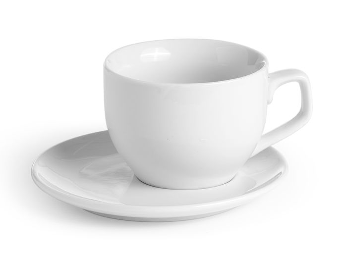 Vessia Taza Plato 350 ml Porcelana Blanco 16.5x9x16.5 cm (Set de 24)