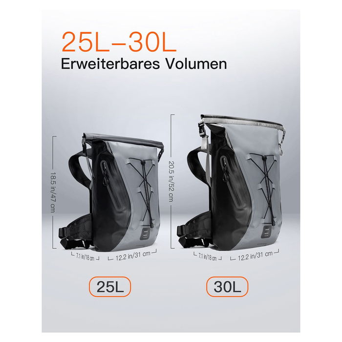 Inateck BP06003 Mochila para portátil Gris/Negro 25-30L Resistente al Agua para Senderismo Unisex Adulto