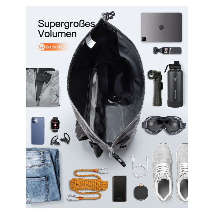 Inateck BP06003 Mochila para portátil Gris/Negro 25-30L Resistente al Agua para Senderismo Unisex Adulto