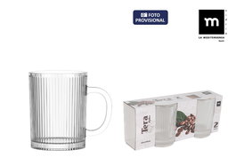 La Mediterranea Set 2 Mugs 150ml de Cerámica, 6.2 cm Ancho, 8 cm Alto, 8.5 cm Largo (24 Cajas)