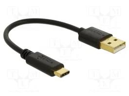 DeLOCK 80954 Cable USB Tipo-A a USB Tipo-C™ 3 A 15 cm Negro
