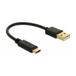 DeLOCK Cable USB Tipo-A a USB Tipo-C 3 A 15 cm 80954 Negro