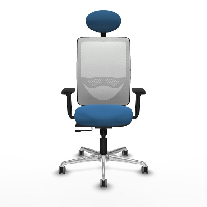 PIQUERAS Y CRESPO Silla de oficina Zulema con mecanismo Sincro/Traslack, Azul claro y Blanco