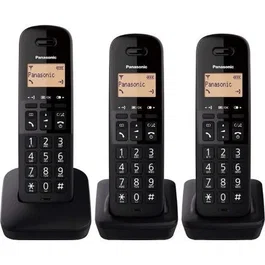 Panasonic Teléfono Inalámbrico KX-TGB613SPB Pack TRIO Negro con Bloqueo de Llamadas y Resistente a Golpes