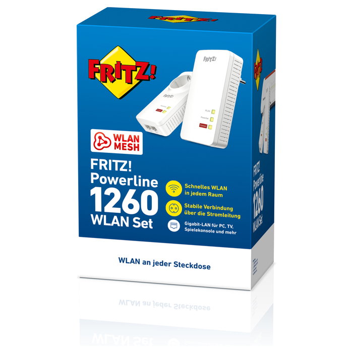 AVM FRITZ! Powerline 1260E WLAN Set 1200Mbit/s Gigabit Ethernet Wifi Blanco