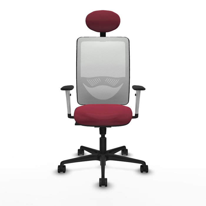 PIQUERAS Y CRESPO Silla de oficina Zulema con mecanismo Sincro, Granate y Blanco PIQUERAS Y CRESPO Silla de oficina Zulema con mecanismo Sincro, Granate y Blanco