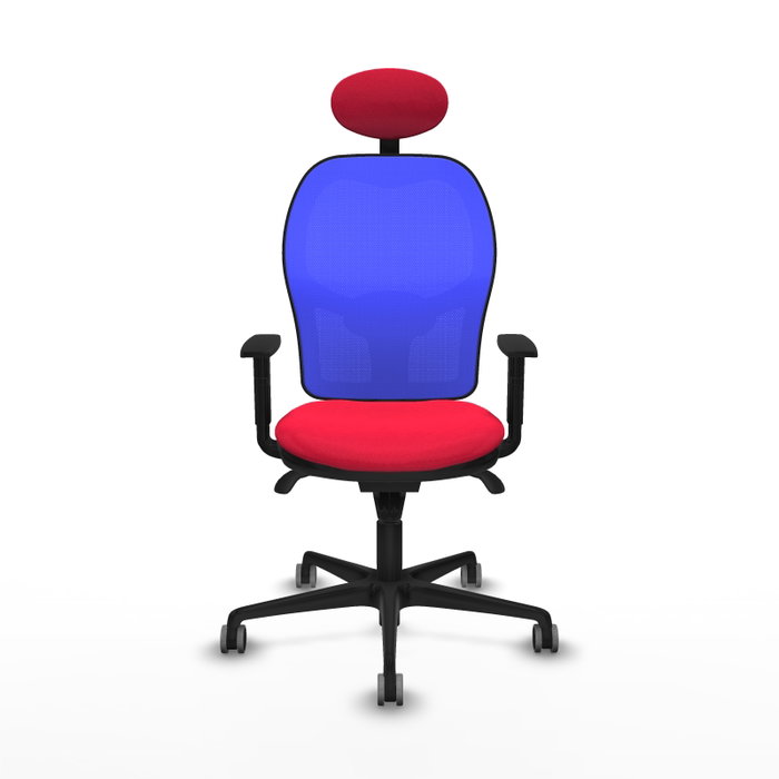 PIQUERAS Y CRESPO Silla de oficina Jorquera con mecanismo Sincro, Tela Roja y Malla Azul PIQUERAS Y CRESPO Silla de oficina Jorquera con mecanismo Sincro, Tela Roja y Malla Azul