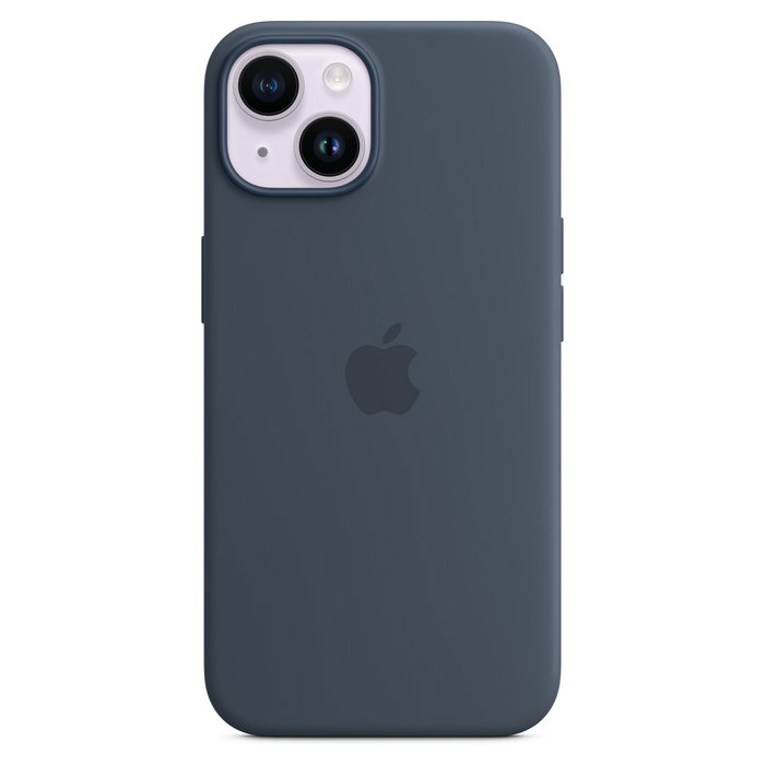 Apple iPhone 14 Funda de Silicona con MagSafe - Color Azul Tormenta, Compatible con Pantalla 6.1 Pulgadas (15.5 cm), Protección contra Caídas y Rayones, Modelo MW5T3ZM/A