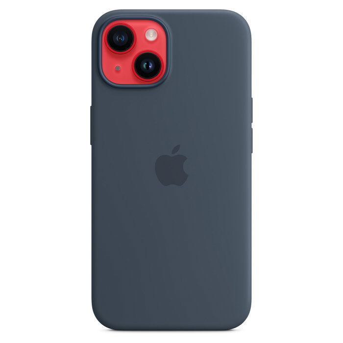 Apple iPhone 14 Funda de Silicona con MagSafe - Color Azul Tormenta, Compatible con Pantalla 6.1 Pulgadas (15.5 cm), Protección contra Caídas y Rayones, Modelo MW5T3ZM/A