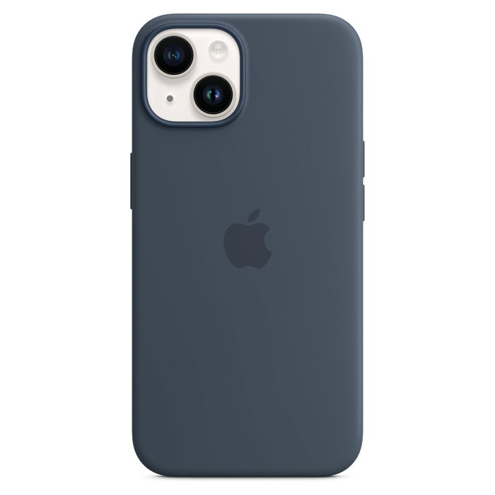 Apple iPhone 14 Funda de Silicona con MagSafe - Color Azul Tormenta, Compatible con Pantalla 6.1 Pulgadas (15.5 cm), Protección contra Caídas y Rayones, Modelo MW5T3ZM/A