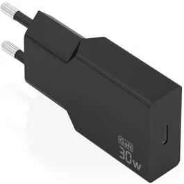 Aisens Cargador GaN Ultra Delgado 30W PD3.0 1xUSB-C Negro A110-1004 para Portátil, Móvil, Tablet